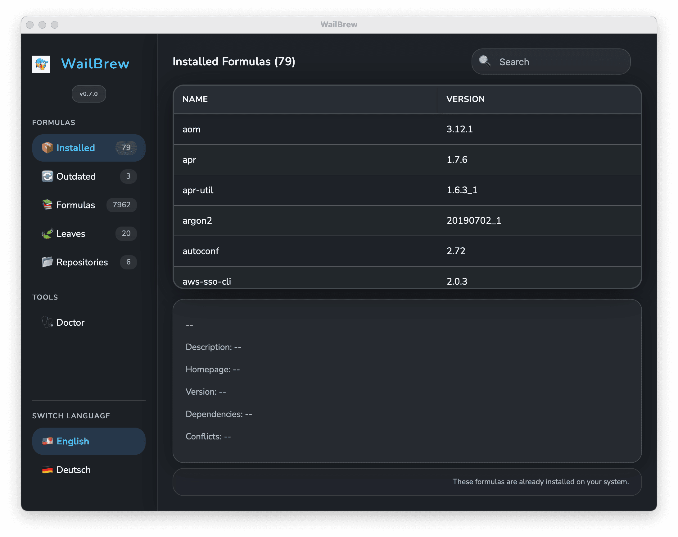WailBrew Package Browser
