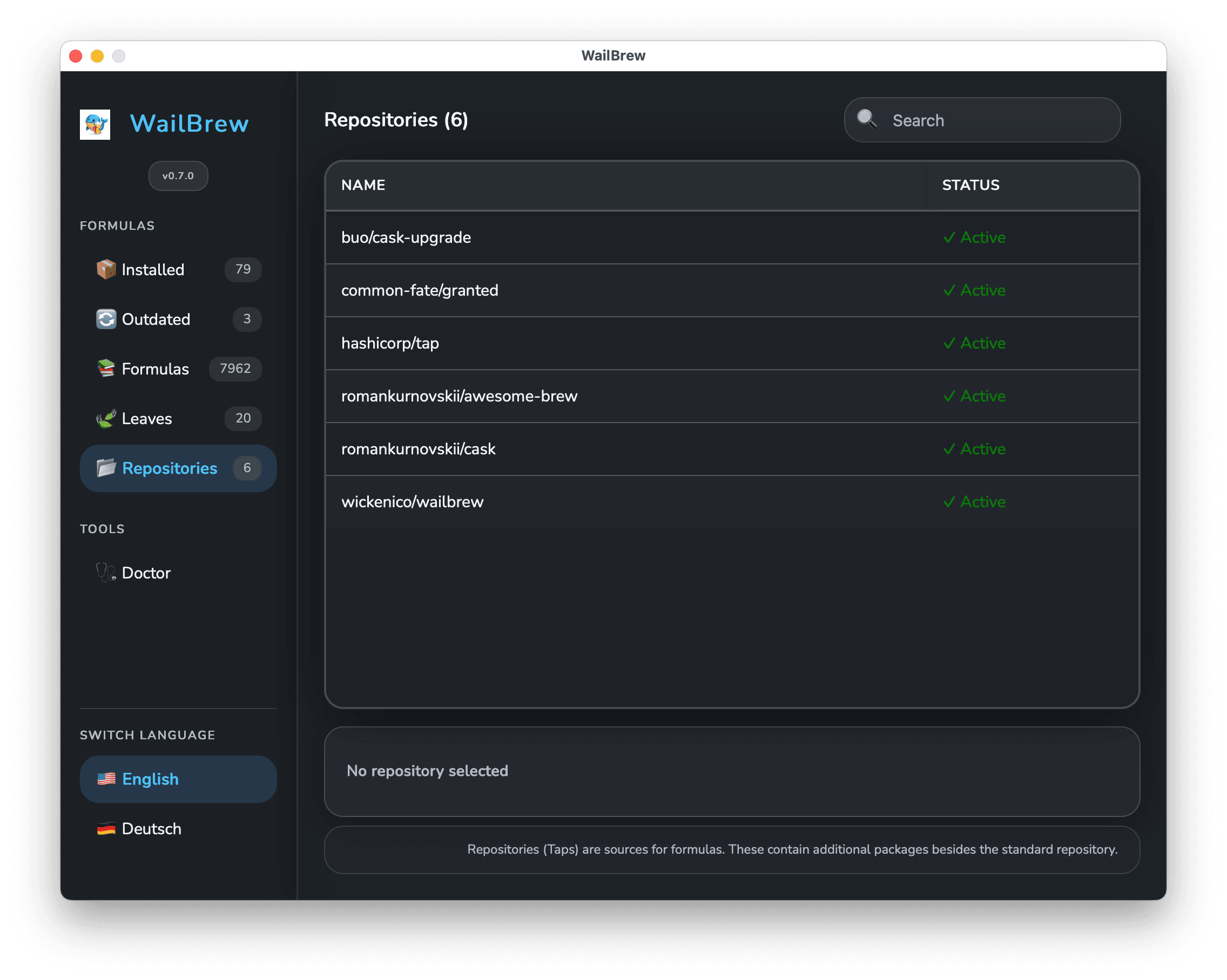 WailBrew Preferences and Settings