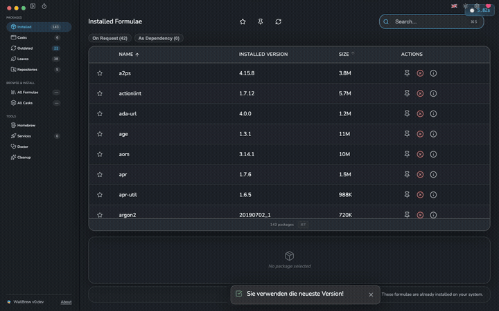 WailBrew - Beautiful GUI for Homebrew on macOS
